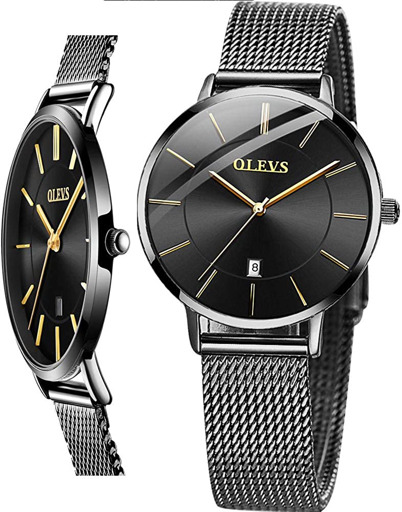 230816063549121_1 OLEVS Women's Watch Luxury Dress Rose Gold Women Slim Thin Lightweight Watch Stainless Steel Mesh Watches Fashion Waterproof Ladies Wrist Watch Black White Blue Face,Adjustable Bracelet - Image 1